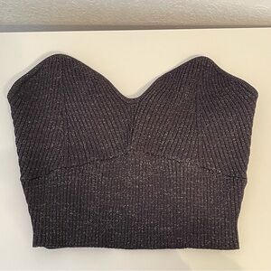NWT Forever 21 Sweater Tube Cropped Black/Silver Size XL